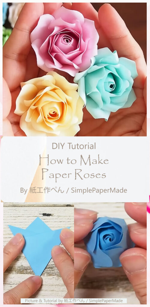 DIY How to Make Paper Roses By 紙工作ぺん - SimplePaperMade