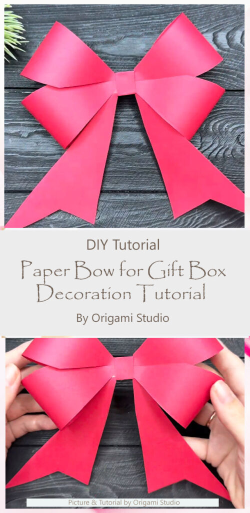 Easy Paper Bow for Gift Box Decoration Tutorial By Origami Studio