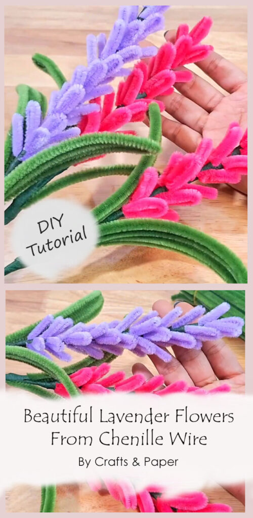 Beautiful Lavender Flowers From Chenille Wire By Crafts & Paper