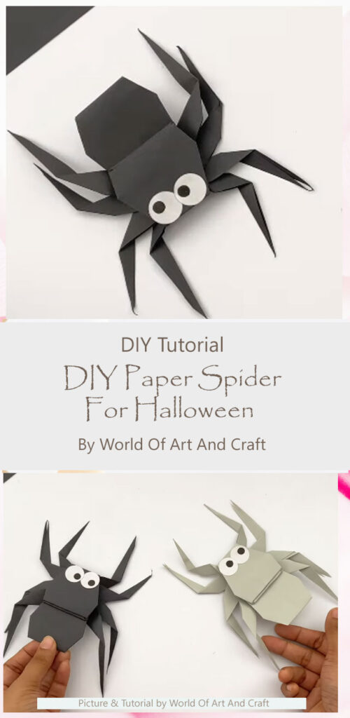DIY Paper Spider For Halloween By World Of Art And Craft