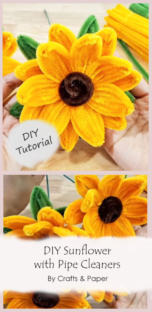 DIY Sunflower With Pipe Cleaners By Crafts & Paper