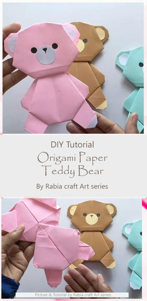 Origami Paper Teddy Bear By Rabia craft Art series