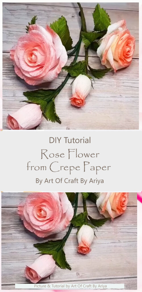 Rose Flower from Crepe Paper By Art Of Craft By Ariya