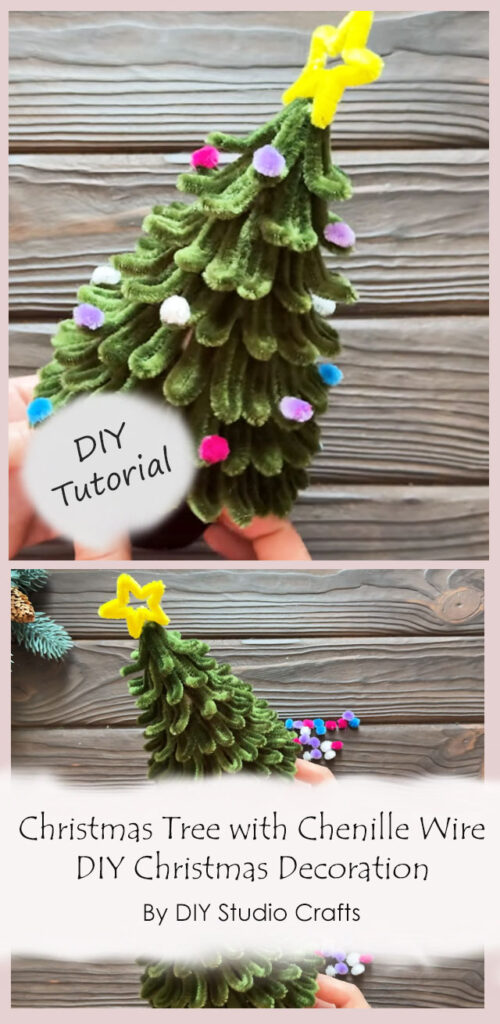 Christmas Tree with Chenille Wire DIY Christmas Decoration By DIY Studio Crafts