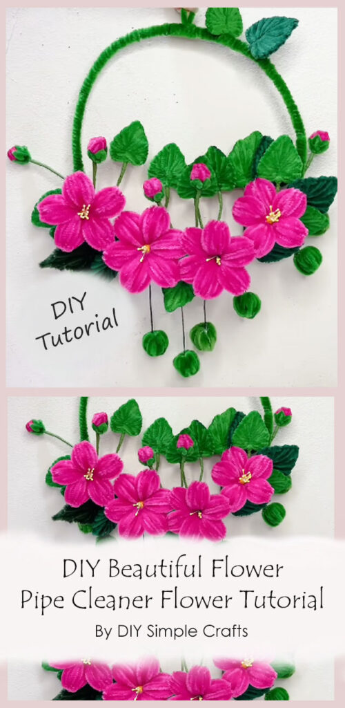 DIY Beautiful Flower Pipe Cleaner Flower Tutorial By DIY Simple Crafts