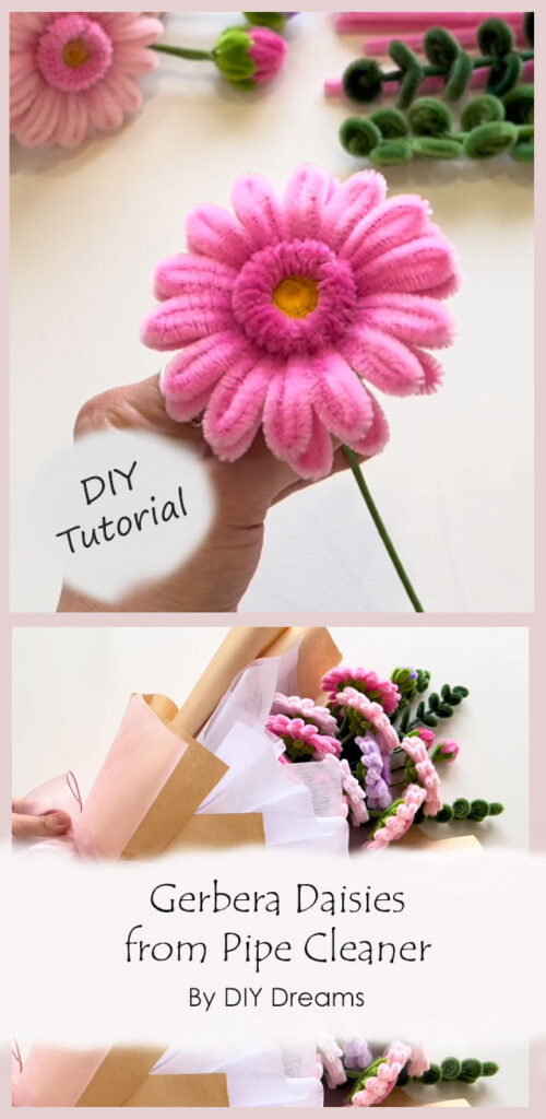 Gerbera Daisies from Pipe Cleaner By DIY Dreams