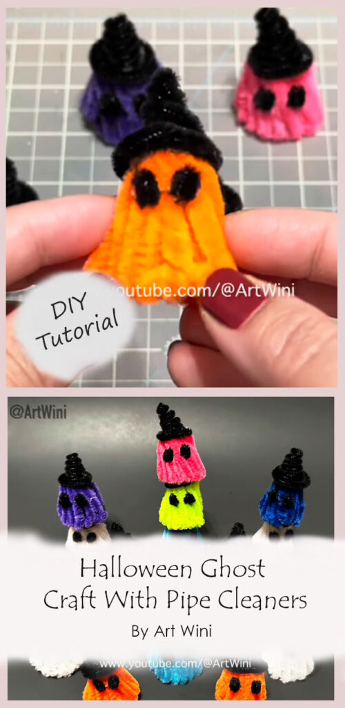 Halloween Ghost - Craft With Pipe Cleaners By Art Wini‬