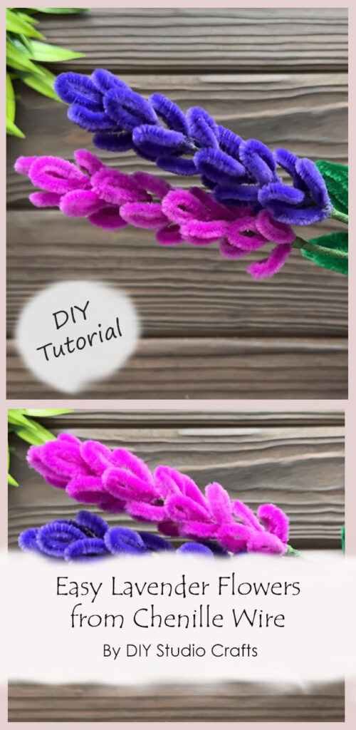 Easy Lavender Flowers from Chenille Wire By DIY Studio Crafts