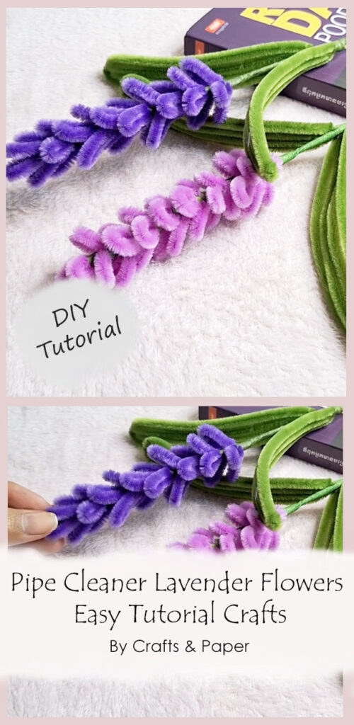 Pipe Cleaner Lavender Flowers - Easy Tutorial Crafts By Crafts & Paper