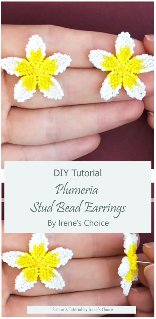 Plumeria Stud Bead Earrings By Irene's Choice