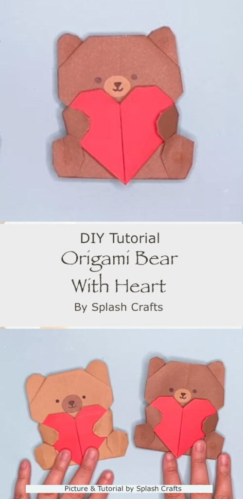 Origami Bear With Heart By Splash Crafts