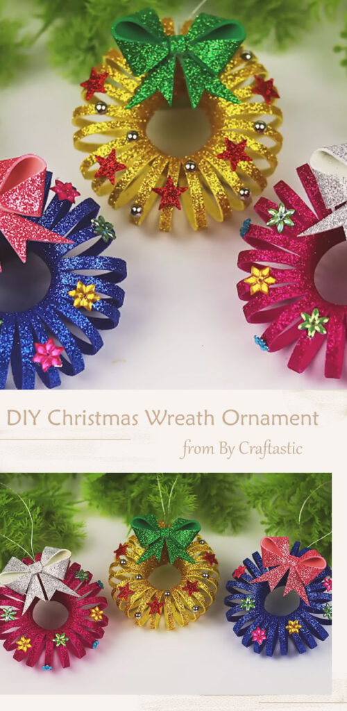 DIY Christmas Wreath Ornament From Glitter Foam By Craftastic