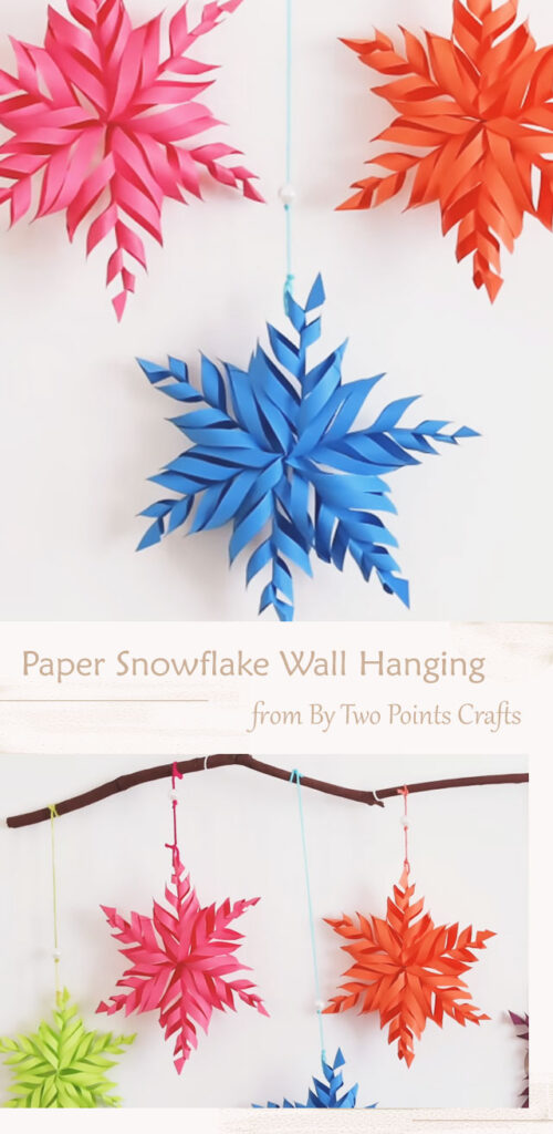Paper Snowflake Wall Hanging - DIY Christmas Decoration By Two Points Crafts